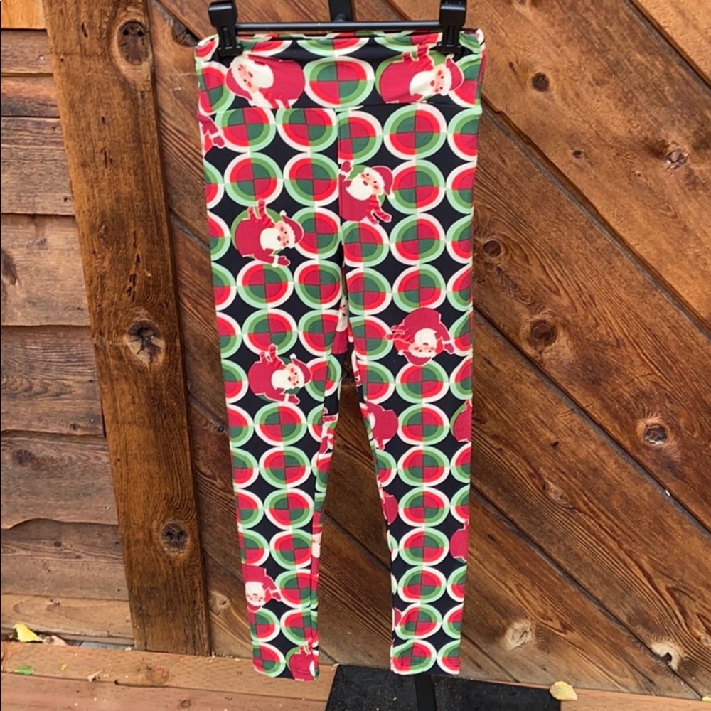 Lularoe OS 96 Christmas Santa Leggings